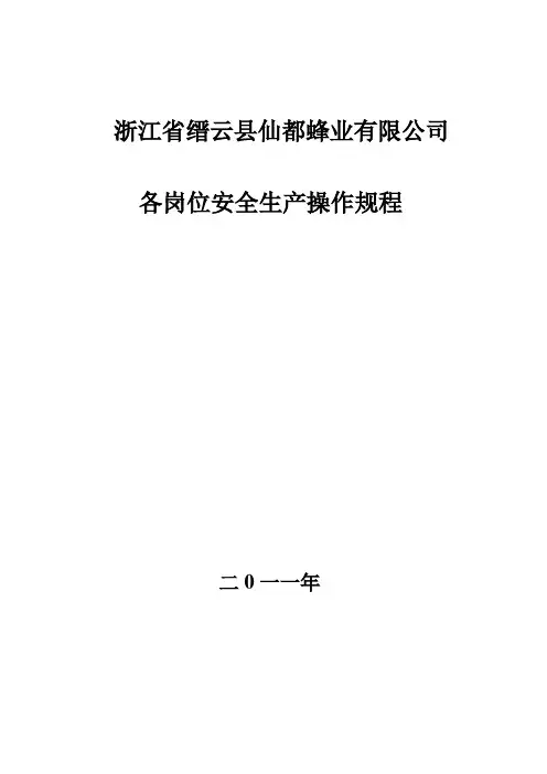 安全生产操作规程