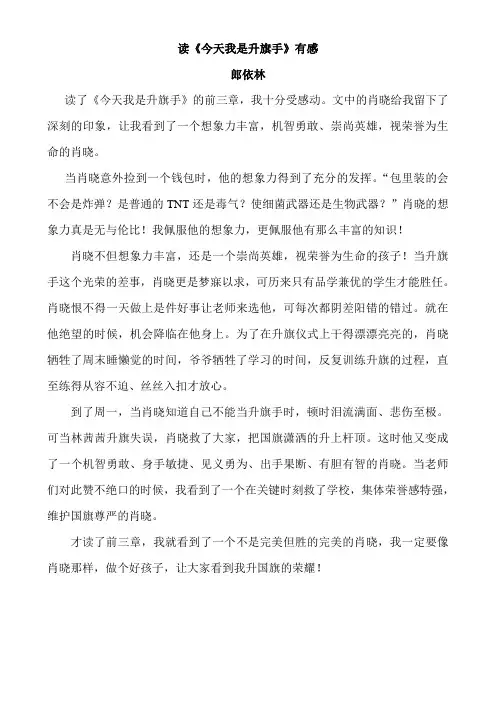 今天我是升旗手有感