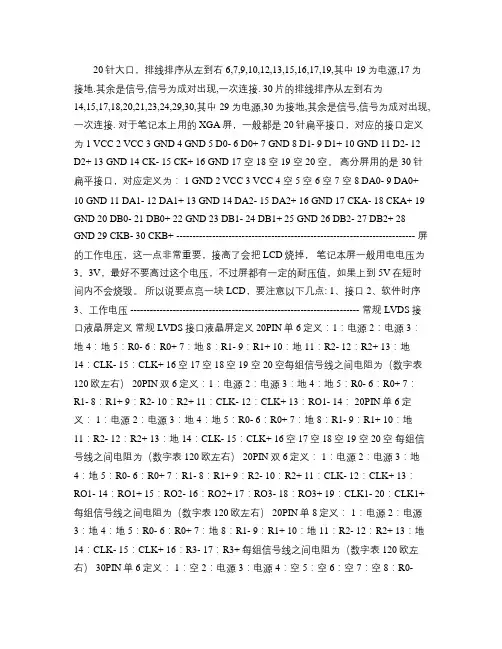 屏线接口定义(精)