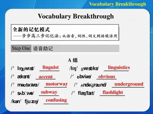 Module 1 British and American English Vocabulary Breakthrough 课件(外研版必修5)