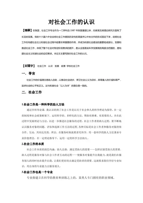 社会工作论文