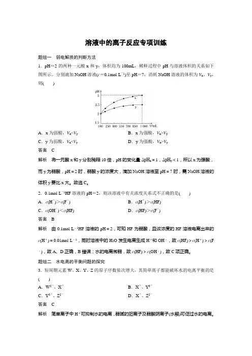 2018新步步高学案导学苏教版化学必修二导学案：专题5 专项训练 Word版含答案