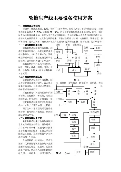 软糖生产线主要设备使用方案