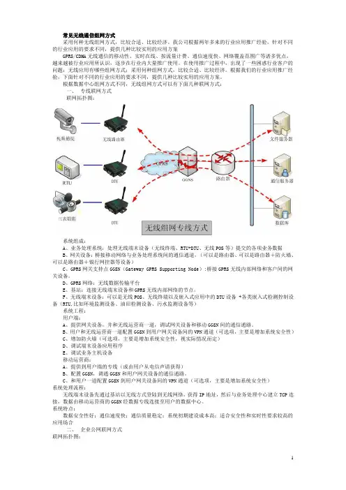 常见无线通信组网方式