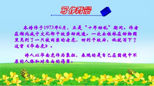 新人教版七年级语文下册第28课《华南虎》自制课件