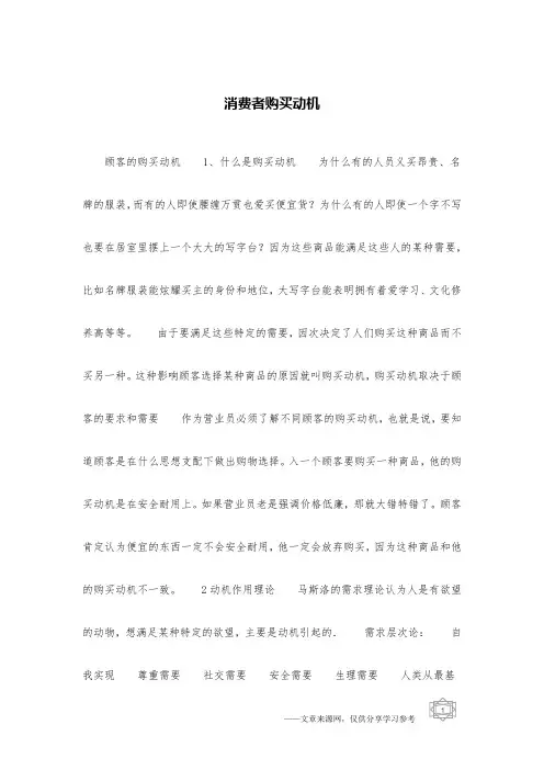消费者购买动机 2