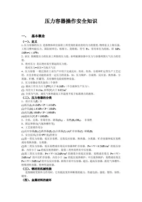 压力容器操作安全知识