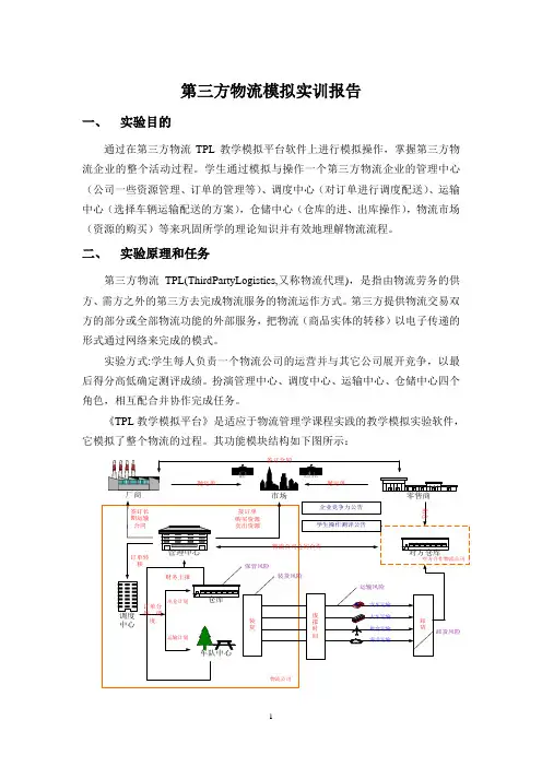 第三方物流模拟实训报告最全