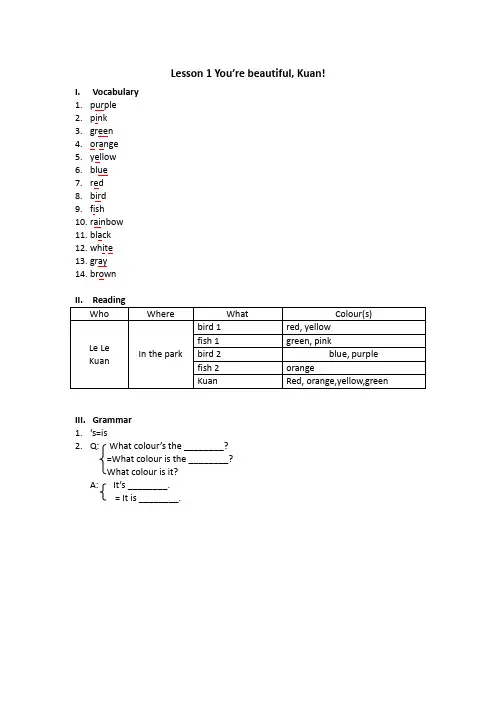 学而思英语一年级Lesson1