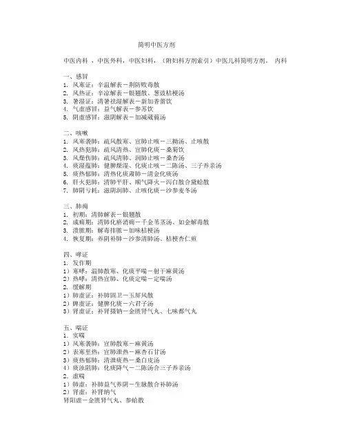 简明中医方剂