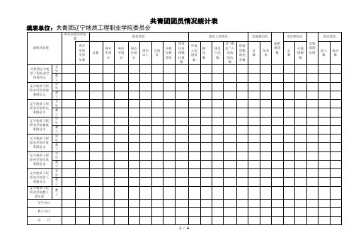 共青团团员情况统计表