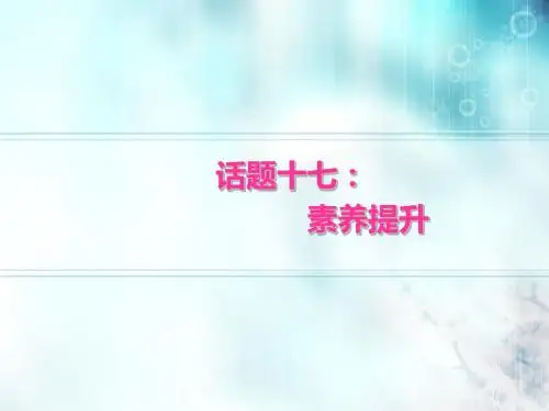 话题十七:素养提升