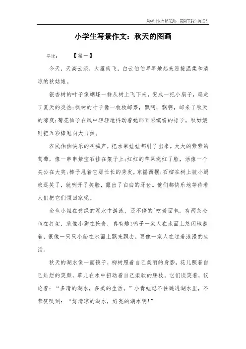 小学生写景作文：秋天的图画