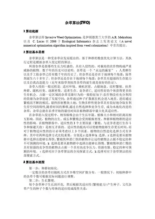杂草算法_IWO_简介