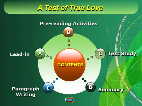 【新视野大学英语读写教程第二册】Unit 4 A Test of True Love讲义
