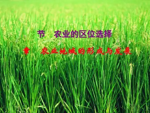 农业地域的形成与发展(ppt 55页)