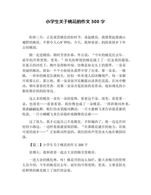 小学生关于桃花的作文300字