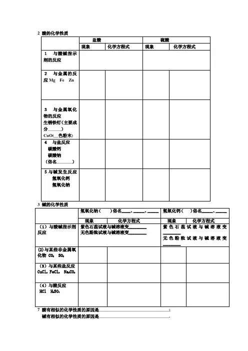 酸和碱的化学性质
