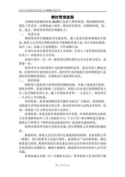 钢材管理流程