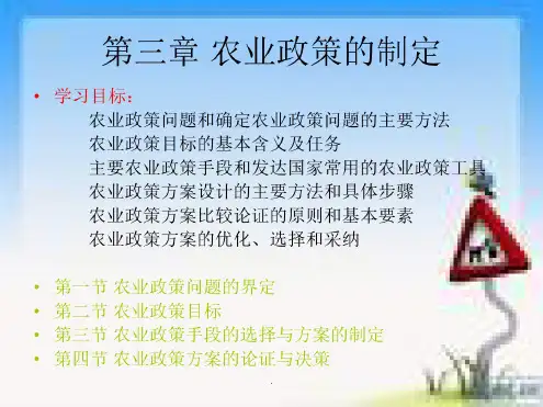 农业政策学第三章农业政策的制定
