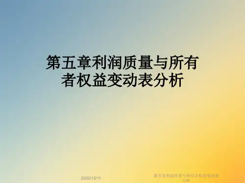 第五章利润质量与所有者权益变动表分析