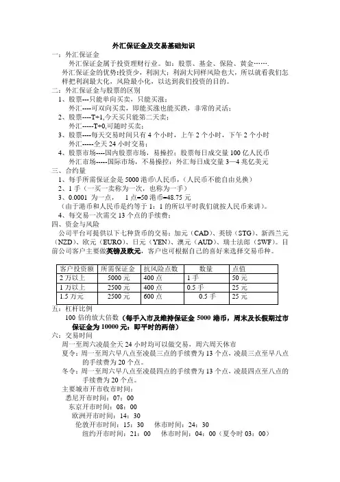 外汇保证金交易基础知识