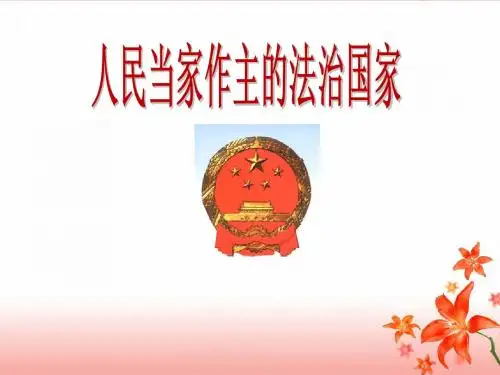 《人民当家作主的法治国家》参考课件1