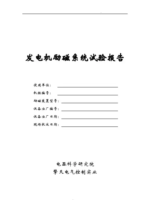 励磁系统调试报告