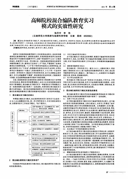 高师院校混合编队教育实习模式的实效性研究