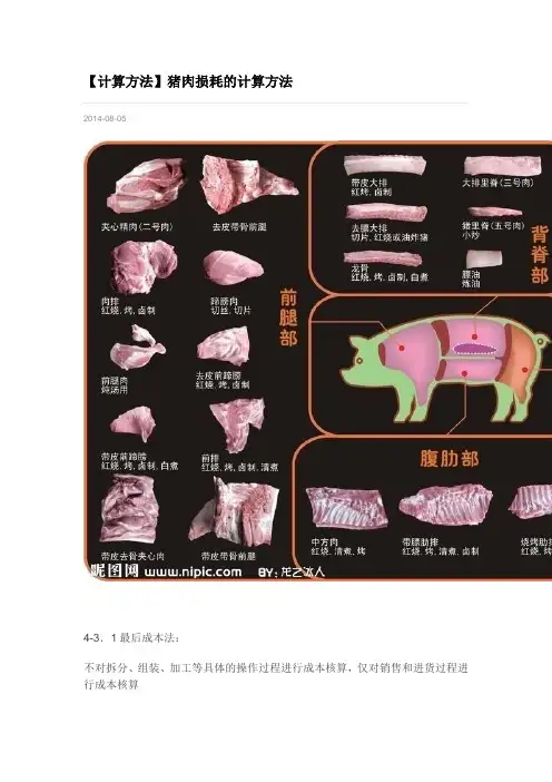 【计算方法】猪肉损耗的计算方法