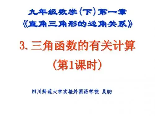公开课:1.3 三角函数的有关计算(1)由角求三角函数值1