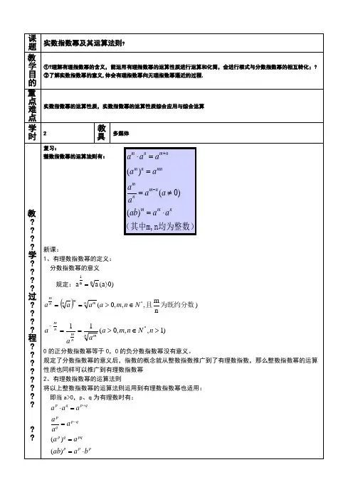 中职数学4.1.2实数指数幂及其运算法则