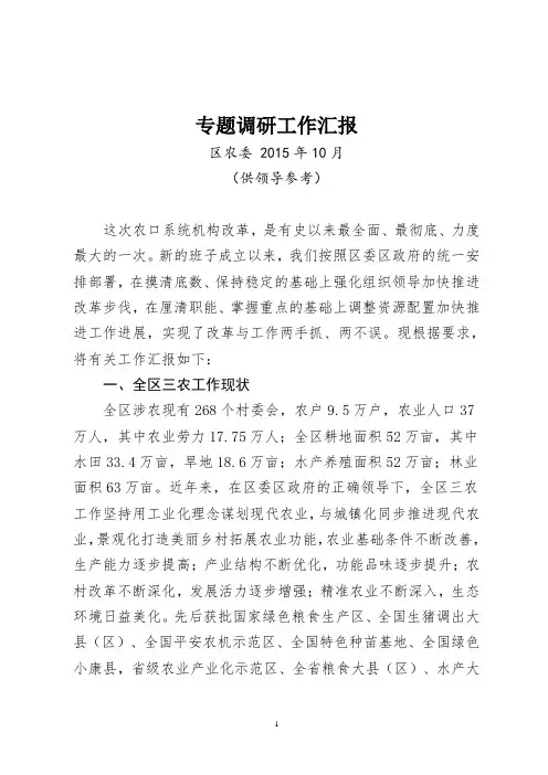 专题调研工作汇报01