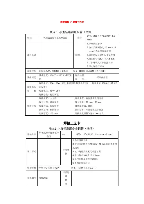 焊接工艺卡 3