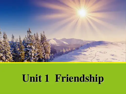 高中人教版英语必修一课件：Unit 1 Friendship