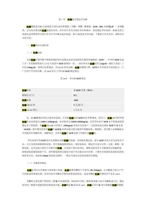 妊娠的生物化学诊断