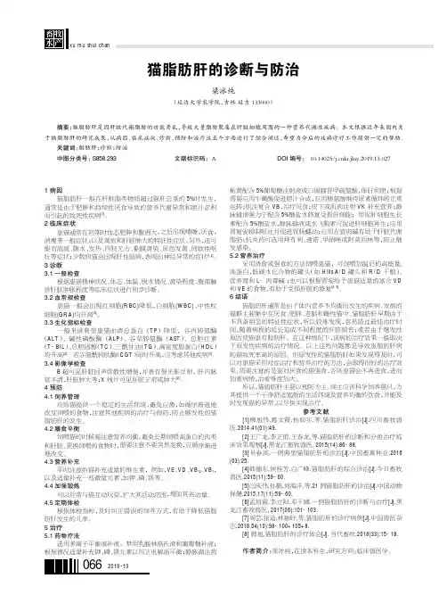 猫脂肪肝的诊断与防治