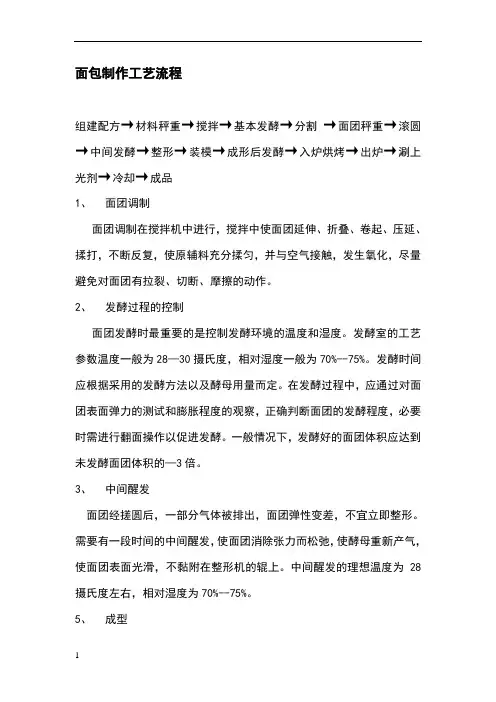 面包制作工艺流程