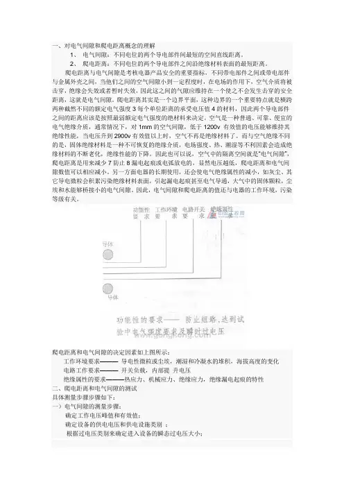 电气间隙和爬电距离