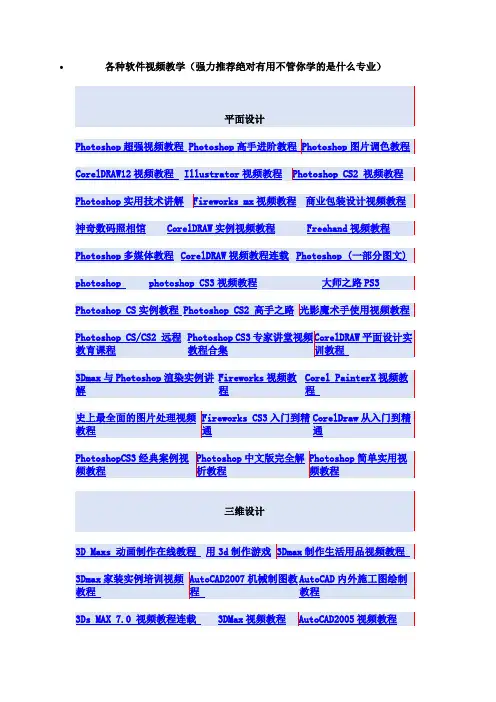 各种软件视频教学