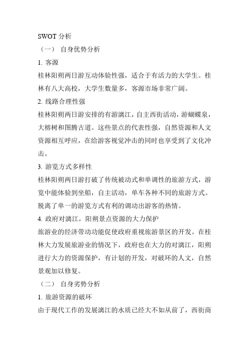 旅游线路SWOT分析