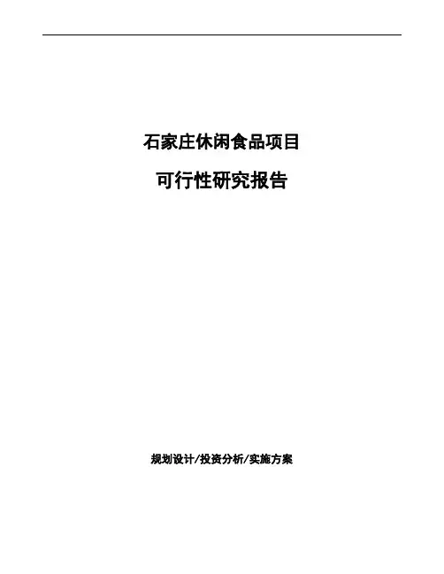 石家庄休闲食品项目可行性研究报告