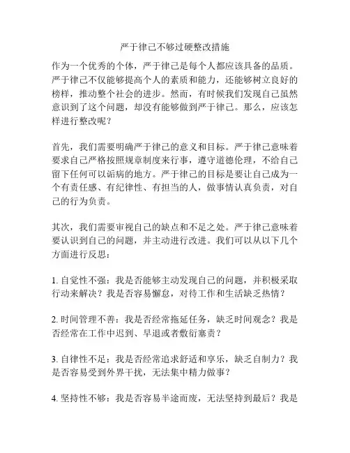 严于律己不够过硬整改措施