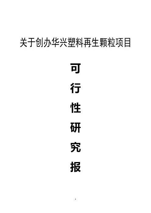 塑料颗粒项目可行性研究报告