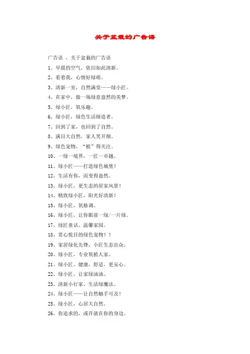 关于盆栽的广告语