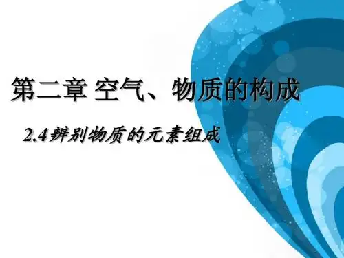 2.4 辨别物质的元素组成