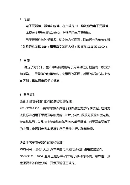元件检验规范