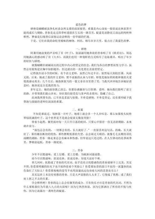 蓝色的梦