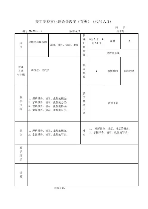 报告、请示、批复