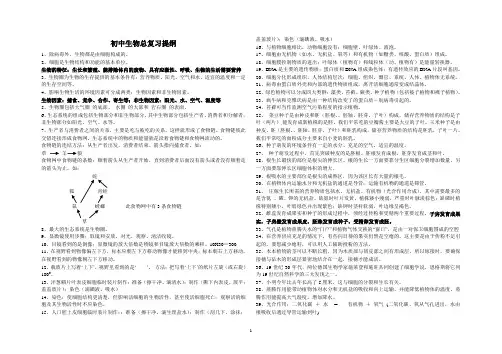 初中生物会考总复习提纲